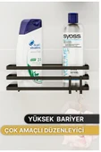 Bino Banyo Düzenleyici Şampuanlık Sabunluk 1 ADET Lamalı Yapışkanlı 2 Askılı Duş Rafı Organizer - 5