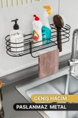 Bino Mutfak Düzenleyici Banyo Düzenleyici Organizer Mutfak Dolabı 3 Fonksiyonlu Siyah Mat Bulaşıklık - 2