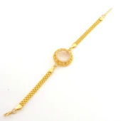 Çeyrek Altın Çerçeve Bileklik Çelik Altın Kaplama İşlemeli BLK-1096 thumbnail 3