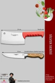 Lazbisa Silver Serisi Mutfak Bıçak Seti Et Ekmek Sebze Bıçağı Tavuk Et Satırı 2 Li Set ( Mtf-457) thumbnail 2