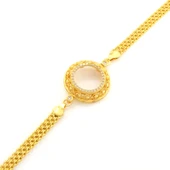 Çeyrek Altın Çerçeve Bileklik Çelik Altın Kaplama İşlemeli BLK-1096 thumbnail 2