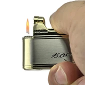 Atatürk Imzalı Gazlı Çakmak Altın Renk thumbnail 4