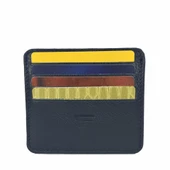 Hakiki Deri 8 Gözlü Kartlık Koyu Lacivert thumbnail 1