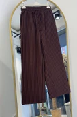PNT002 LASTİKLİ ŞERİT ÇİZGİLİ BOL PANTOLON - 1