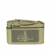 Osmanlı Tuğralı Gazlı Çakmak Altın Renk thumbnail 1