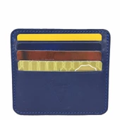 Hakiki Deri 8 Gözlü Kartlık Lacivert thumbnail 1