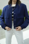 Lacivert Bomber Cepli Ceket - 4