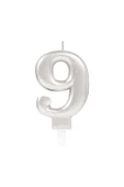 9 Rakam Mum Gümüş Renk - 1