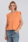 Crop Detaylı Oversize Basic Bluz - 1