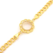 Çeyrek Altın Çerçeve Bileklik Çelik Altın Kaplama Figaro Model BLK-1103 thumbnail 3