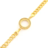 Çeyrek Altın Çerçeve Bileklik Çelik Altın Kaplama Figaro Model BLK-1078 thumbnail 3