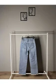 Yüksek Bel Paça Detaylı Mom Jeans - 2