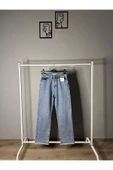 Yüksek Bel Paça Detaylı Mom Jeans - 1