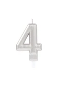 4 Rakam Mum Gümüş Renk - 1