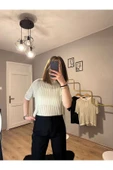 Ajurlu Oversize Triko T-Shirt - 3