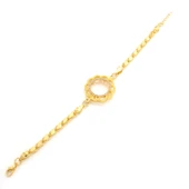 Çeyrek Altın Çerçeve Bileklik Çelik Altın Kaplama Çiçek Arpa Model BLK-1113 thumbnail 4