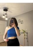 Tek Omuzlu Crop Top - 4