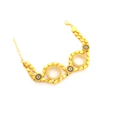 İki Çeyrekli Çerçeve Bileklik Çelik Altın Kaplama BLK-1071 thumbnail 1