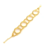 Dört Çeyrekli Çerçeve Bileklik Çelik Altın Kaplama BLK-1090 thumbnail 3