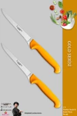 LAZBİSA Gold Serisi Mutfak Fileto Bıçağı Steak Bıçak Et Balık Tavuk Kesme Fileto Bıçağı 2 Li Set ( Mft-020 ) - 1
