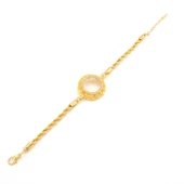 Çeyrek Altın Çerçeve Bileklik Çelik Altın Kaplama İşlemeli Burgu Model BLK-1075 thumbnail 4