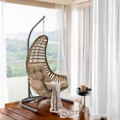 Capri Swing Datça Bahçe Salıncağı | Tek Kişilik | Rattan Salıncak - 2