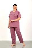 Nisanca %100 Pamuk  Büyük Beden Kısa Kol Kadın Pijama Takımı thumbnail 1