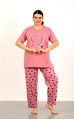Nisanca %100 Pamuk  Büyük Beden Kısa Kol Kadın Pijama Takımı thumbnail 9