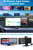 4K 10.26 Inç Ultra HD Wifi Carplay Ön Arka Araç Kamerası İkisi Bir Arada Set Ios Android Navigasyon - 1
