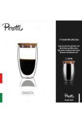 Perotti Çift Cidarlı Bambu Kapaklı Bardak Kupa 450 ml 12463 - 2