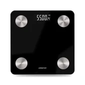 Polosmart PSC55 Vücut Analizli Yağ Ölçer Akıllı Bluetooth Tartı Baskül Siyah - 1