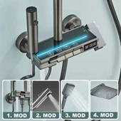 ANTRESİT DIJITAL EKRAN  PİYANO FONKSİYONEL AKILLI DUŞ SİSTEM BANYO BATARYA ROBOT YAĞMURLAM AMBİYANS - 2