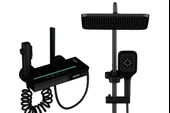 Rena Design Siyah Dijital Ekran Piyano Fonksiyonel Akıllı Duş Sistem Banyo Batarya Robot Yağmurlama Led - 1