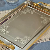 Sultan Gold Kaplama Tekli 1MM Paslanmaz Çelik Tepsi 18/10 - 7