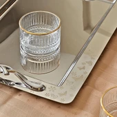 Kelebek Saten Platin Tekli 1MM Paslanmaz Çelik Tepsi 18/14 - 2