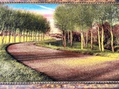 Sessiz Hatıralar Yolu Adlı İran Tebriz Halı Tablo 123x73cm - Duvar Halı Kilim Tablo - 3