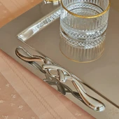 Kelebek Saten Platin Tekli 1MM Paslanmaz Çelik Tepsi 18/14 - 1