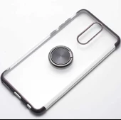 Huawei Mate 10 Lite Kılıf Gess Kenarları Renkli Yüzük Aparatlı thumbnail 2