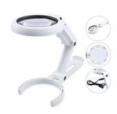 Usb Şarj Edilebilir Katlanabilir 3.510x Büyüteç 8 Ledli Masa Ve Eliçin  Taşınabilir Büyüteç Fs90rc thumbnail 6