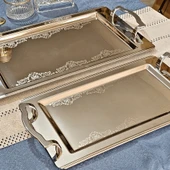 Sudedi Home Alize Saten Platin Set 1MM Paslanmaz Çelik 2li Tepsi 18/13 - 9
