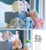 SOLE Premium Özel Hediye Kutusunda  45 cm Bunny Tavşan ve 5 Adet Turuncu Peluş Ayıcık Buketi - 7