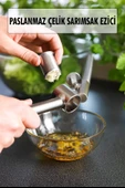 Hazneli Paslanmaz Metal Sarımsak ve Zencefil Ezici Doğrayıcı - 1
