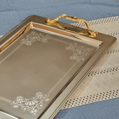 Sudedi Home Sultan Gold Kulp Tekli 1MM Paslanmaz Tepsi 18/11 - 5