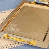 Sudedi Home Sultan Gold Kulp Tekli 1MM Paslanmaz Tepsi 18/11 - 4