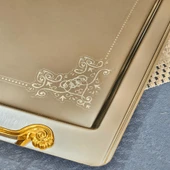 Sudedi Home Sultan Gold Kulp Tekli 1MM Paslanmaz Tepsi 18/11 - 2