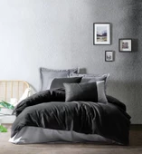 Cotton Box Plain Ranforce Tek Kişilik Nevresim Takımı-Siyah Gri - 1