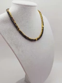 Lucid Dream Serisi Golden & Siyah Obsidyen Taşı 4mm Kolye (24290) thumbnail 9