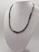 Ahşap & Hematit Tasarım Unisex Otantik Kolye (56096) thumbnail 4