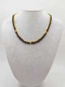 Lucid Dream Serisi Golden & Siyah Obsidyen Taşı 4mm Kolye (24290) thumbnail 8