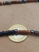 Ahşap & Hematit Tasarım Unisex Otantik Kolye (56096) thumbnail 3